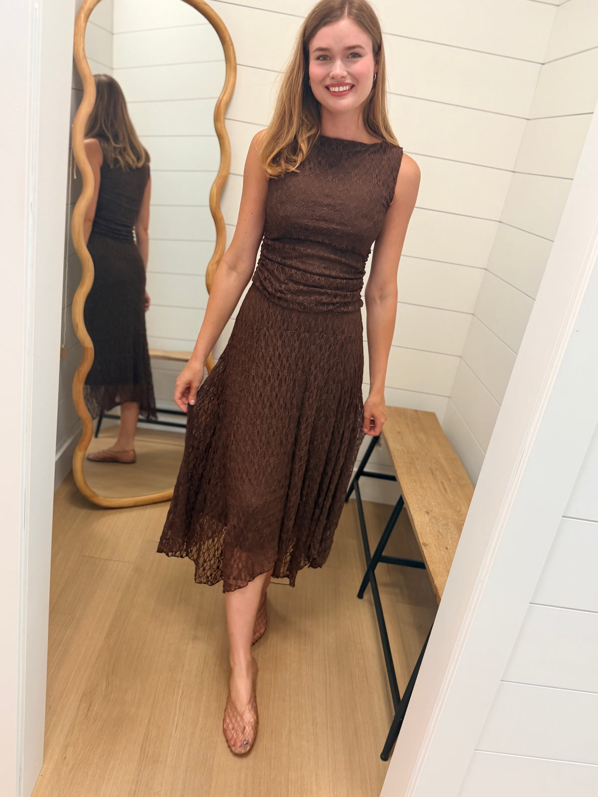 Lace Handkerchief Midi Skirt