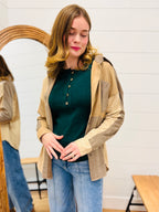 Color Block Suede Top