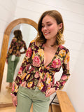 Tie Front Floral Top