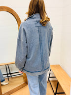 Half Button Down Contrast Pullover