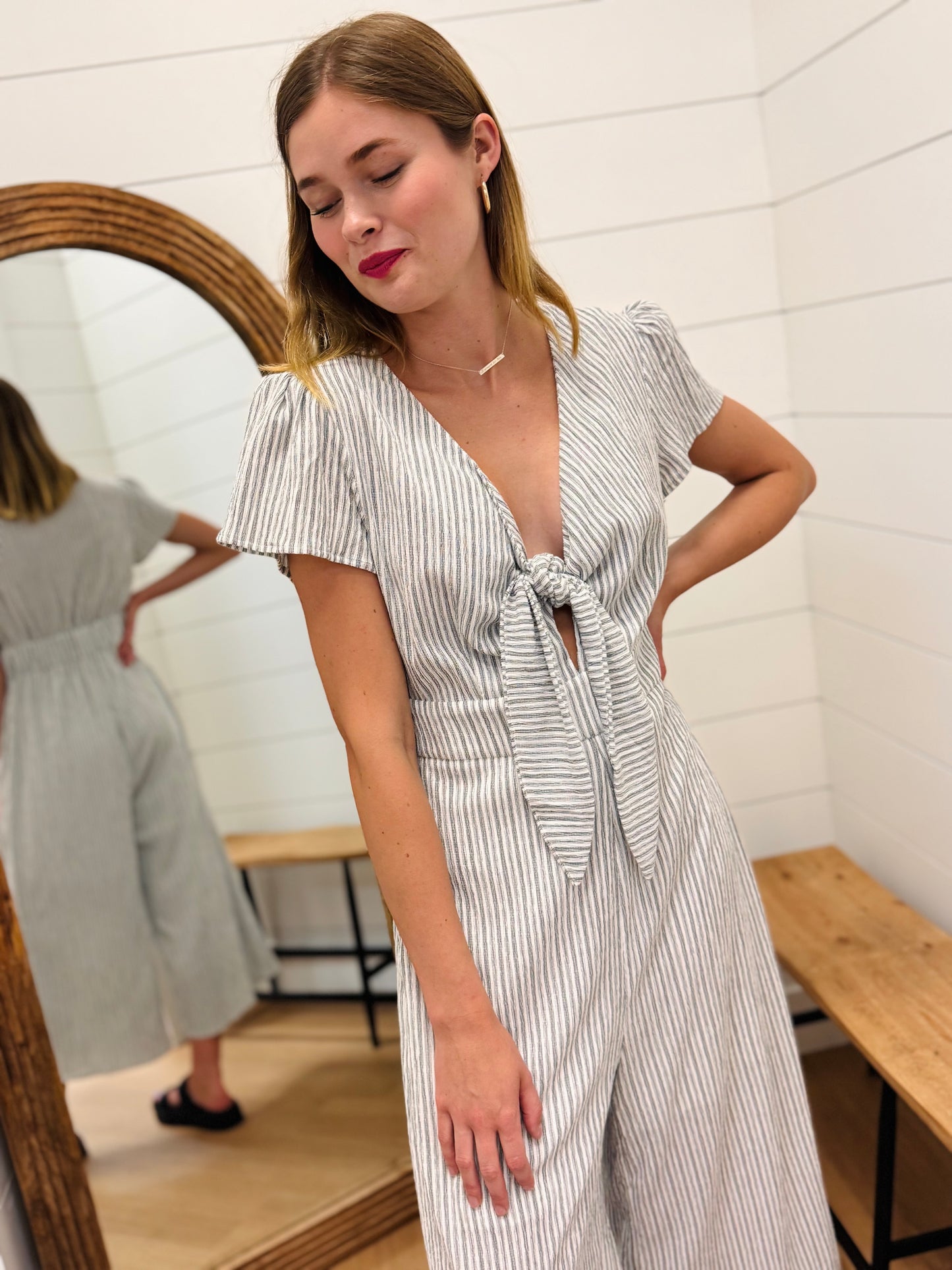 Vertical Stripe Jumpsuit