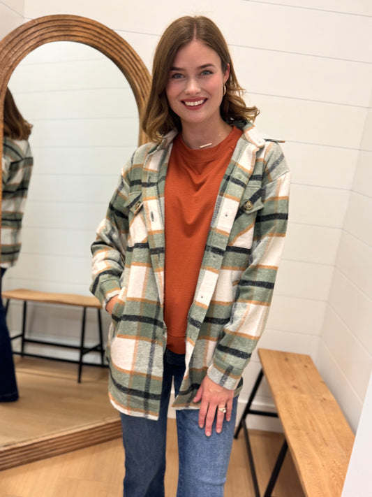 Flannel Plaid Oversized Shacket