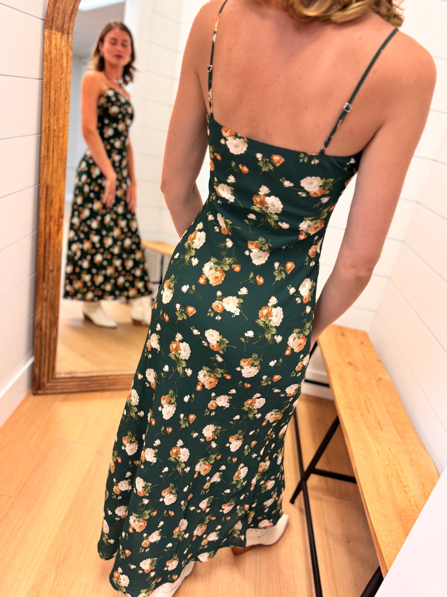 Floral Sweetheart Cami Midi Dress
