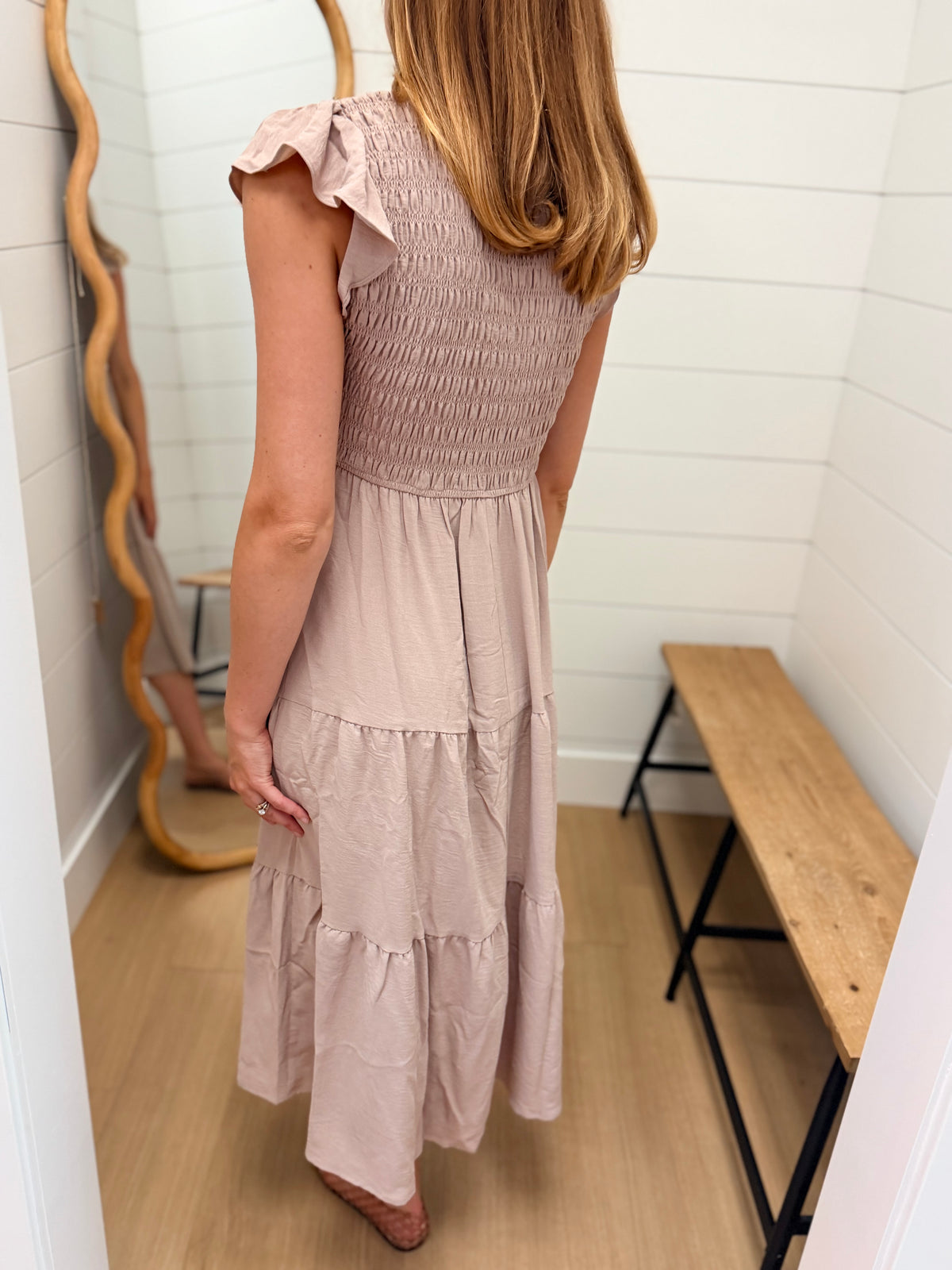 Flutter Sleeve Midi Dress