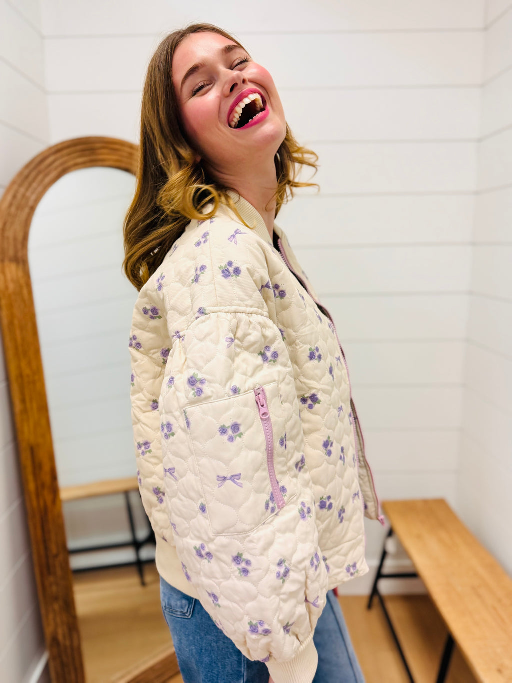 Floral Quilted Oversized Jacket