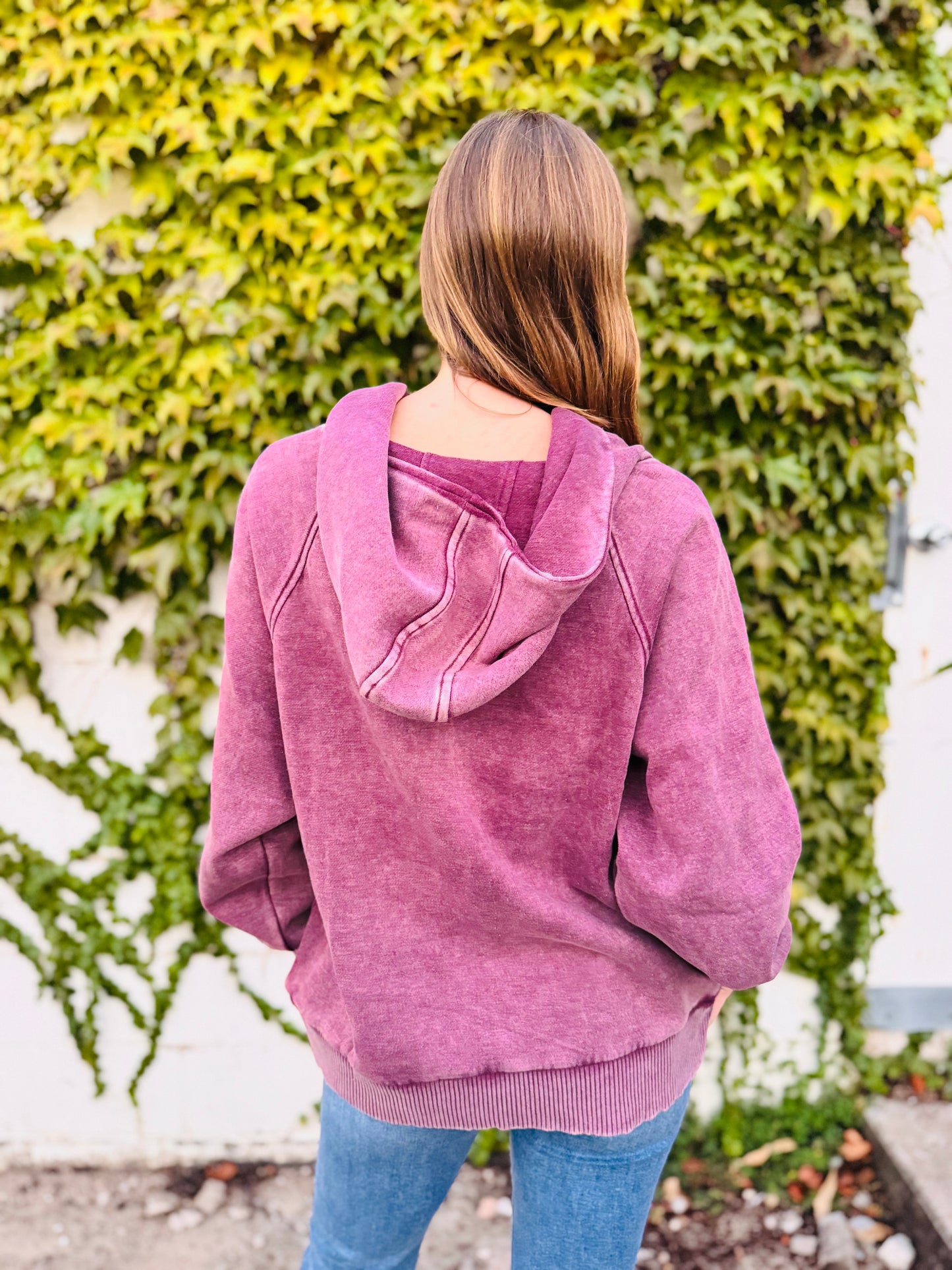 Acid Wash Fleece Oversized Hoodie
