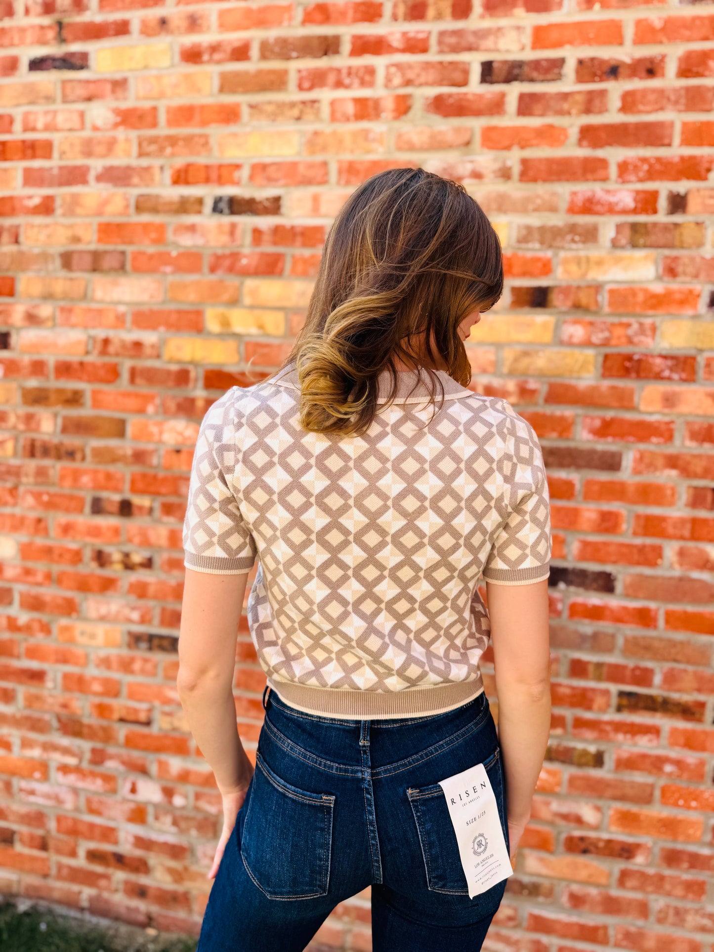 Diamond Pattern Collared Sweater - Dreamers