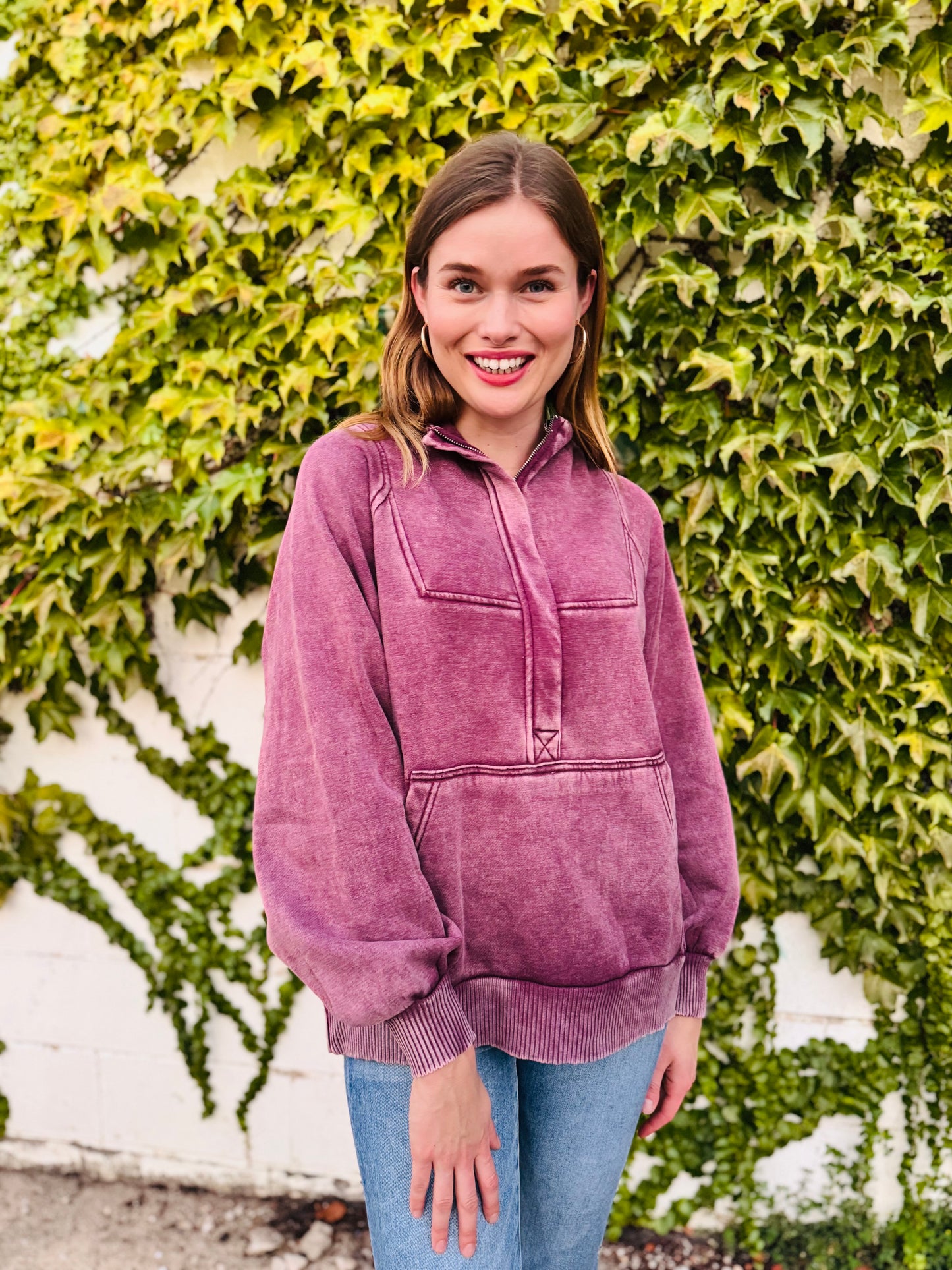 Acid Wash Fleece Oversized Hoodie
