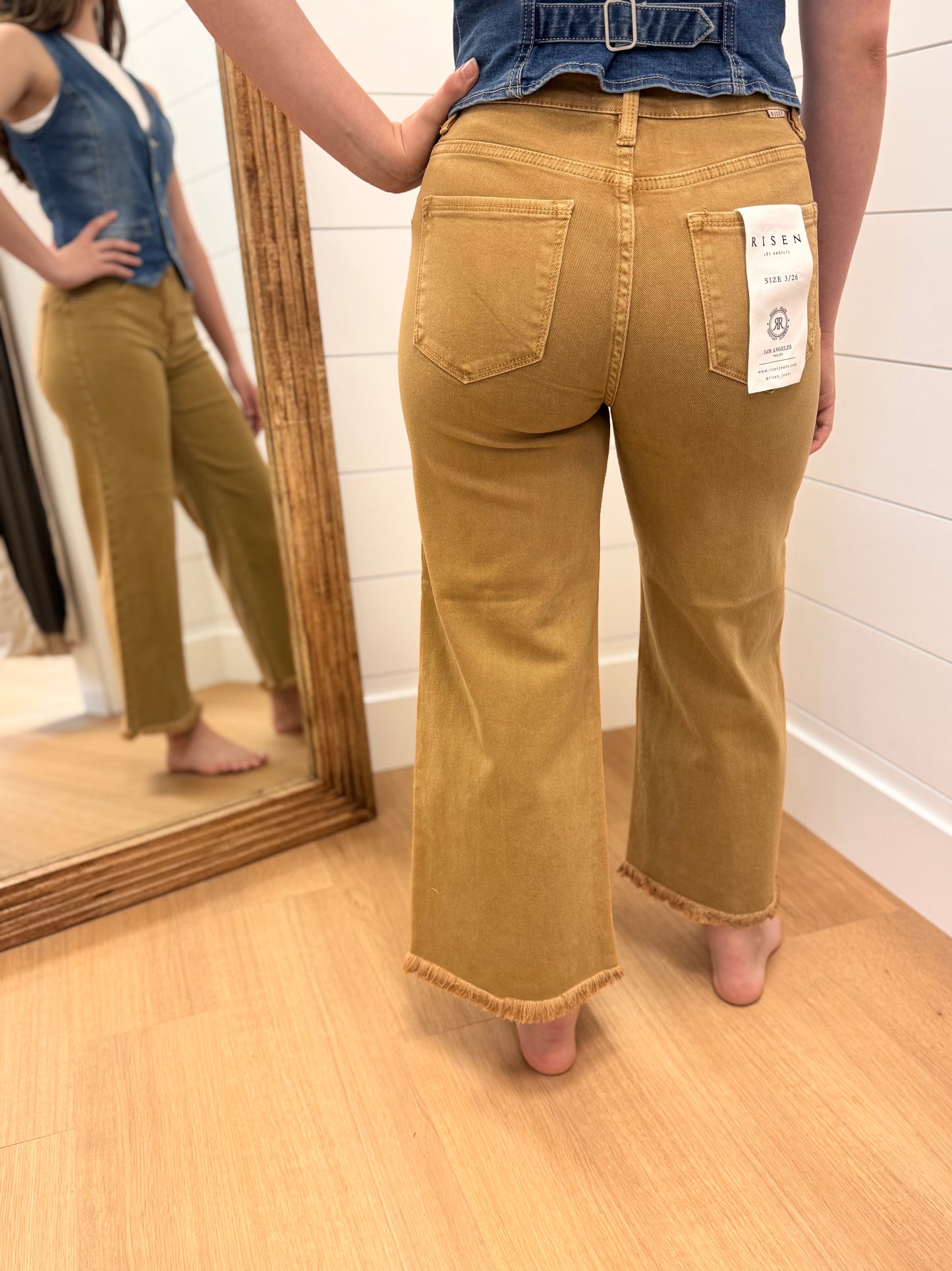 High Rise Wide Jean in Mocha - Risen