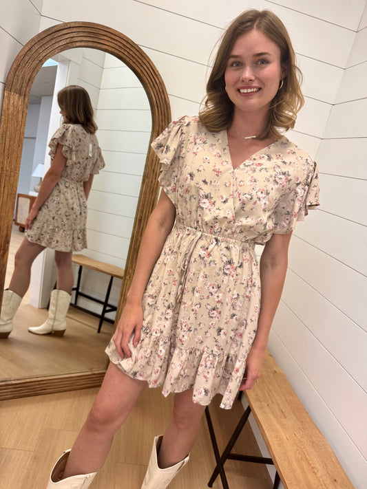 Floral Dress with Front Tie