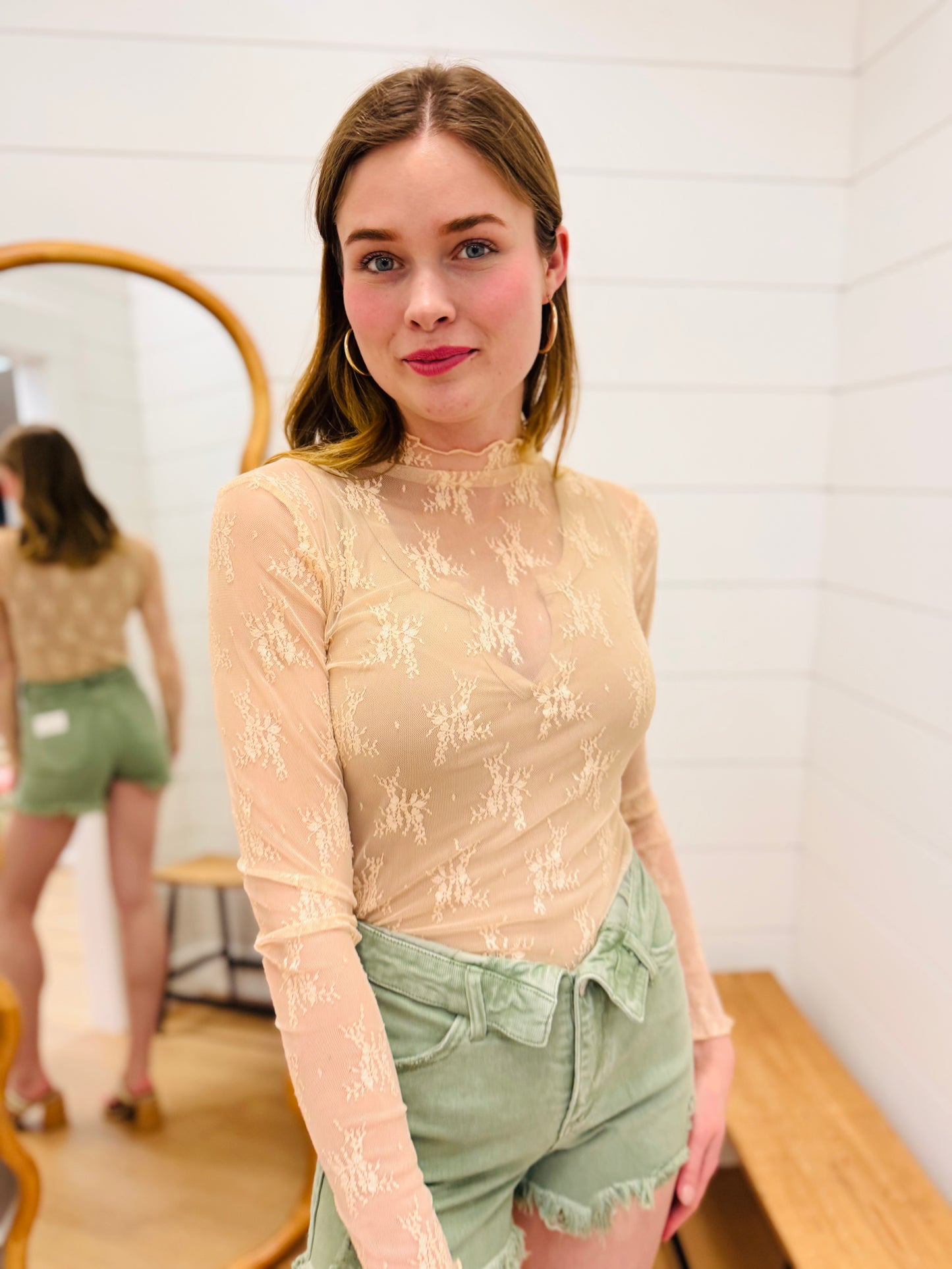 Nude Lace Layering Top