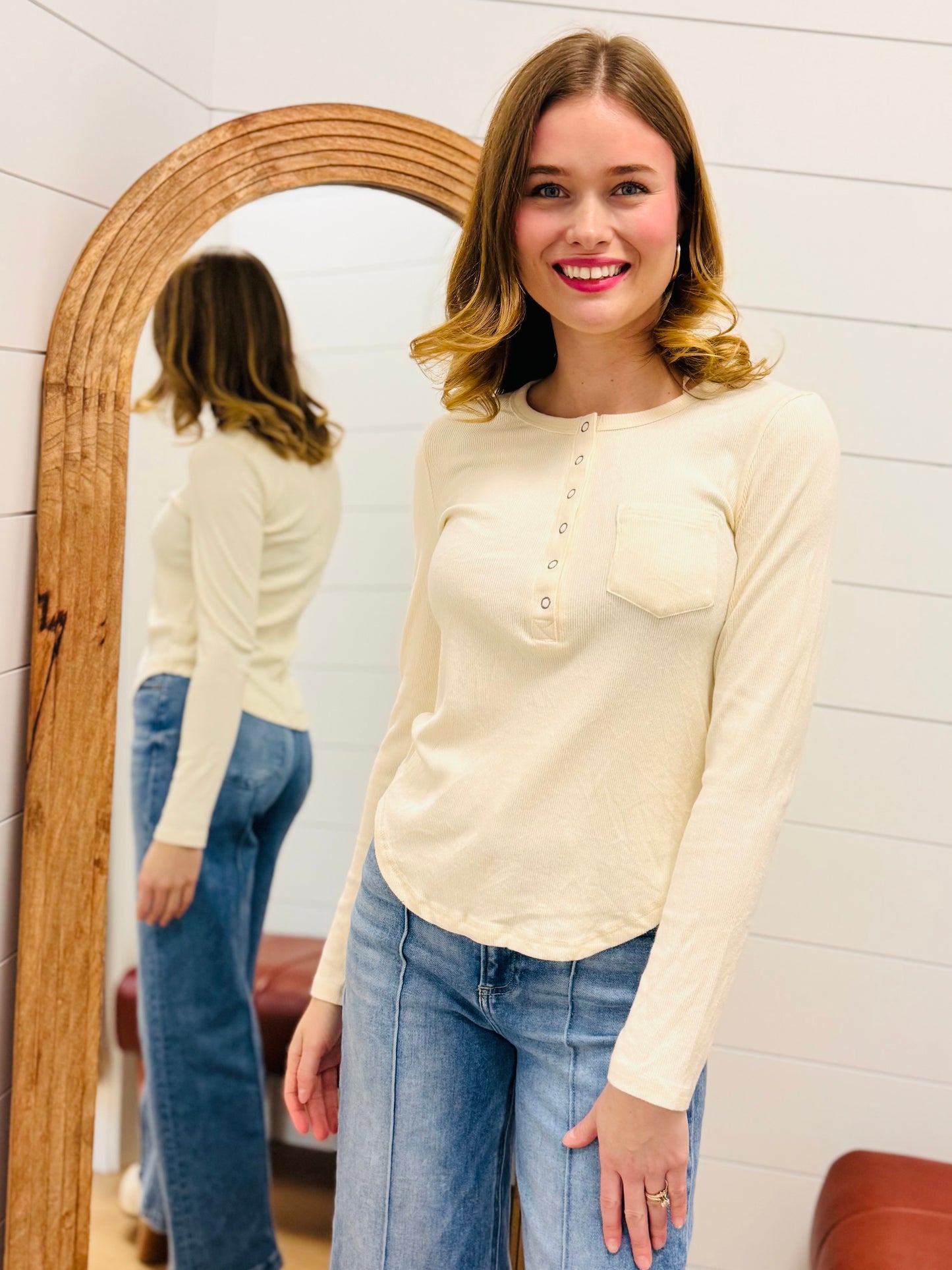 Soft Cozy Brushed Ribbed Knit Top