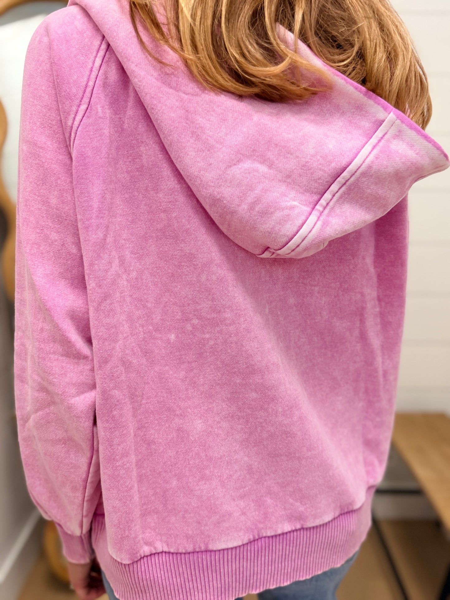 Vintage Wash Oversized 1/4 Zip Hoodie