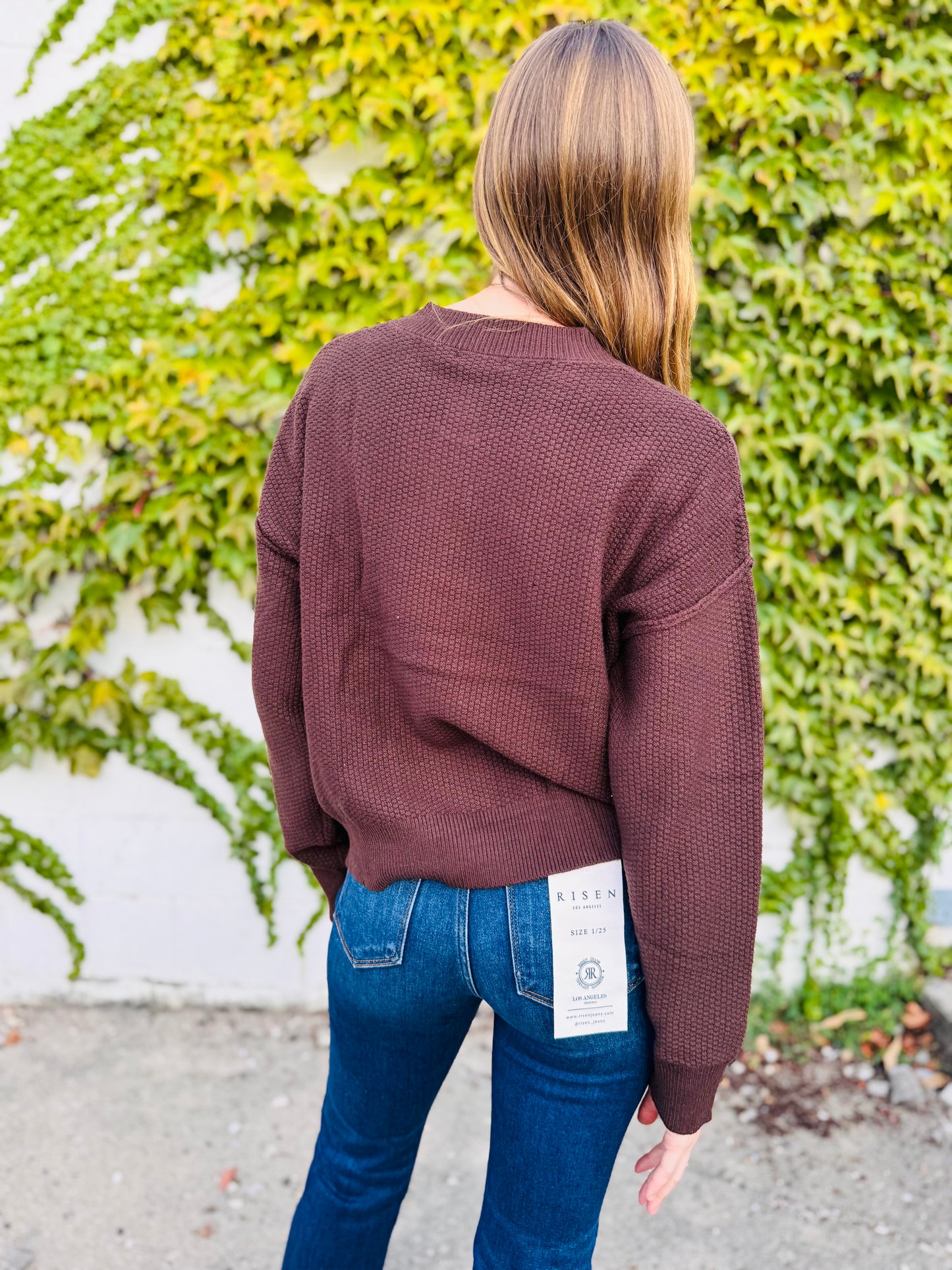 Exposed Seam Button Down Knit Cardigan