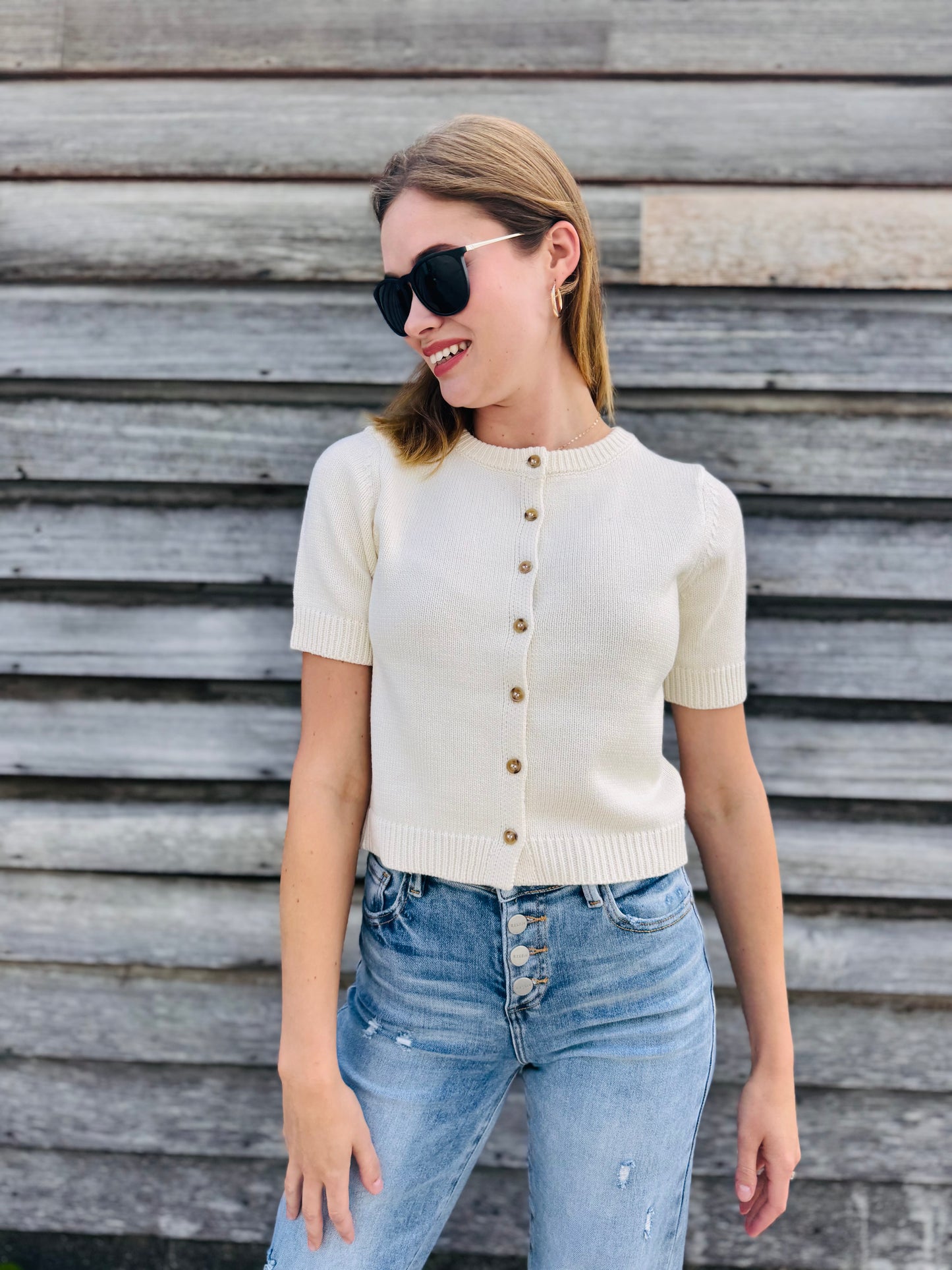 Button Down Knit Cardigan Sweater