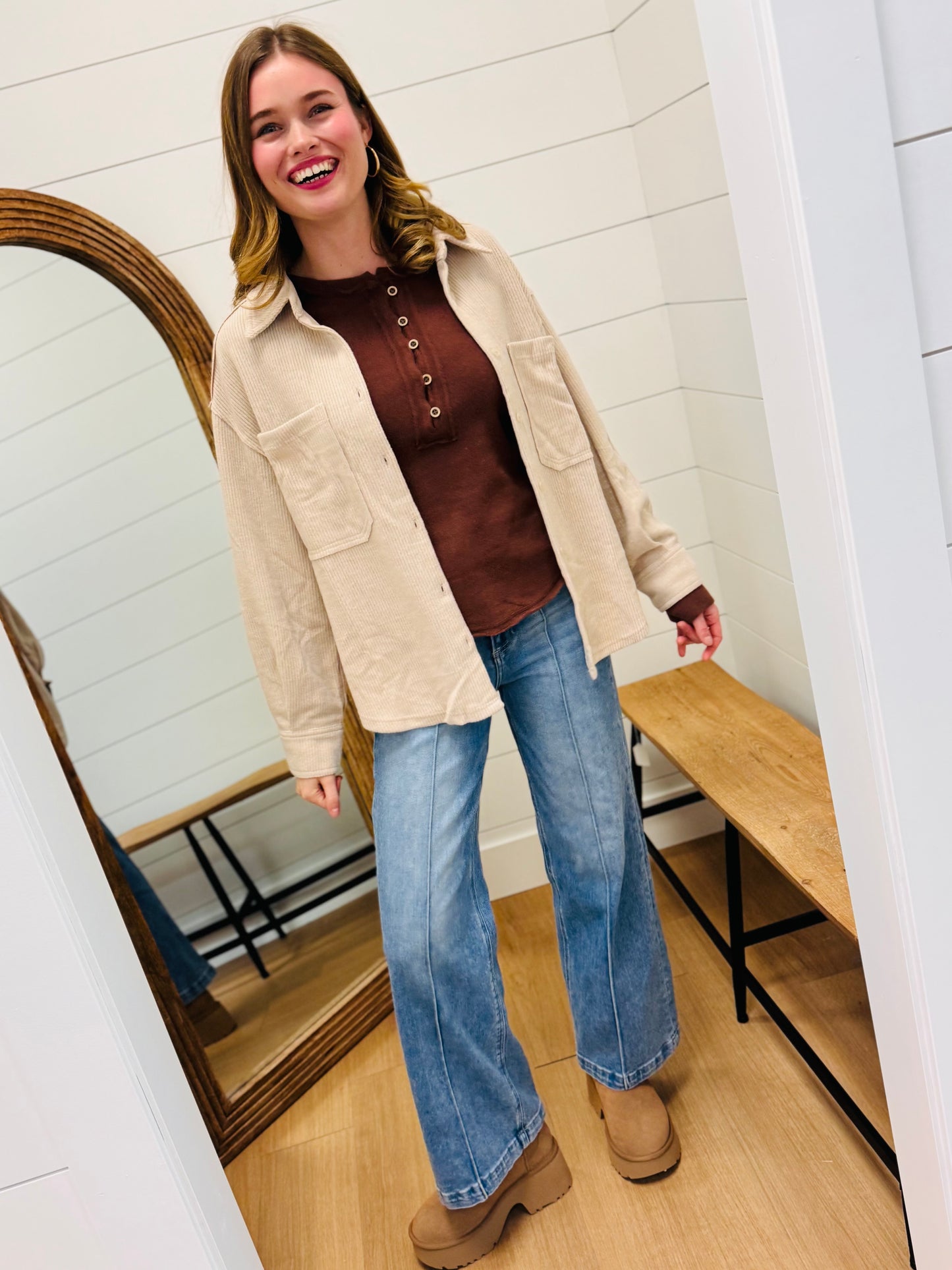 Oversized Cozy Button Down Shacket