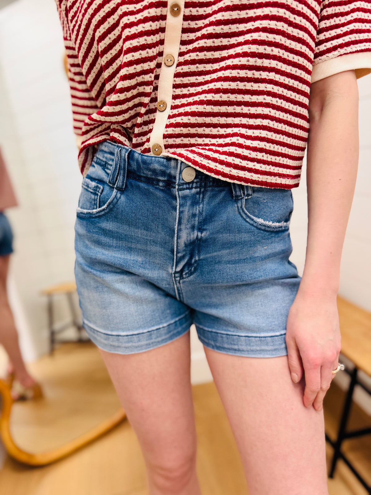 Basic Medium Wash Shorts - Risen