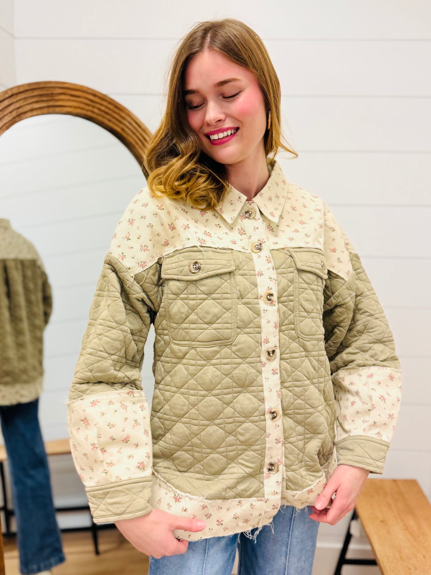 Oversized Floral Printed Jacket