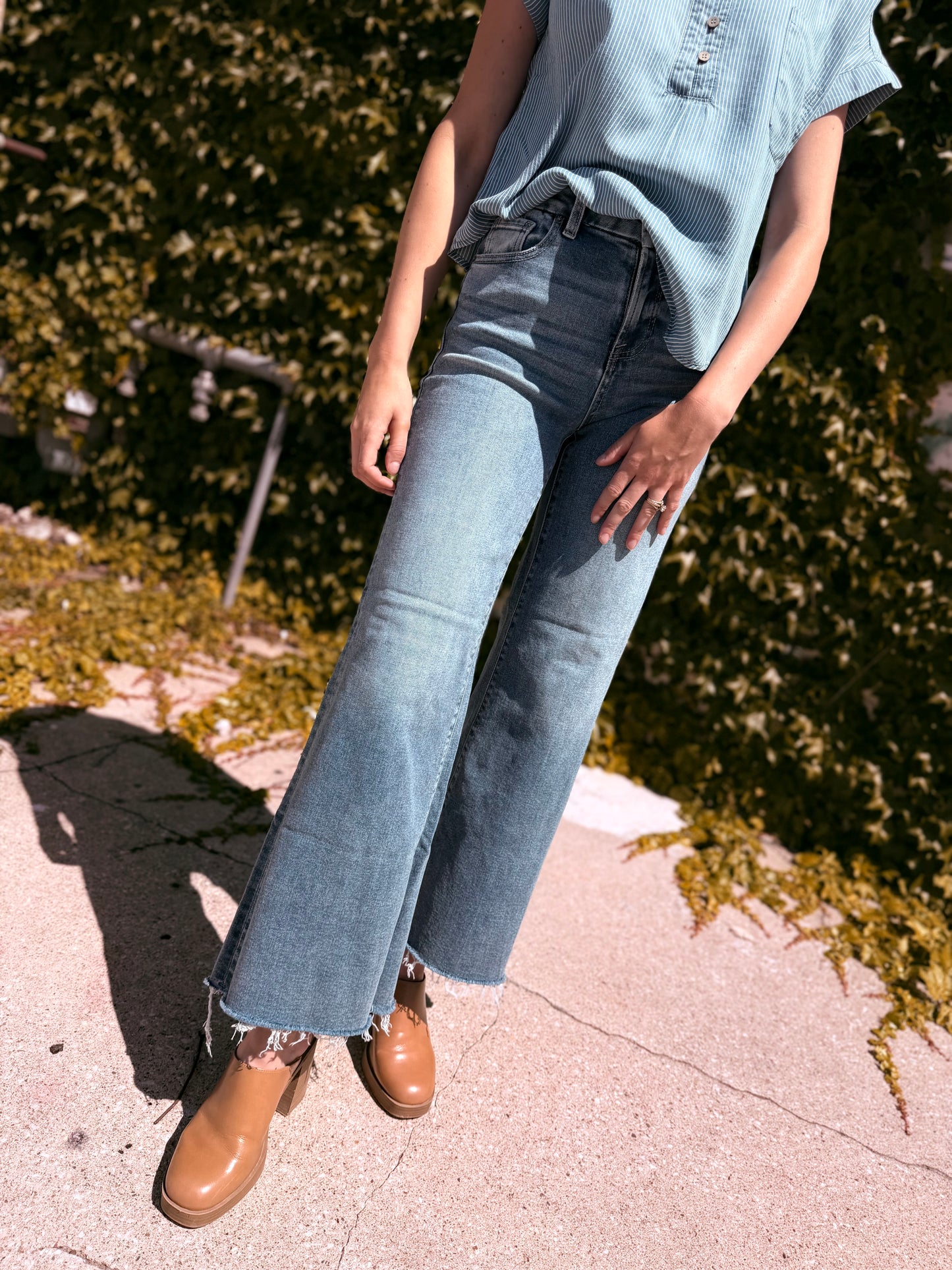 High Rise Flare Bottom Jeans