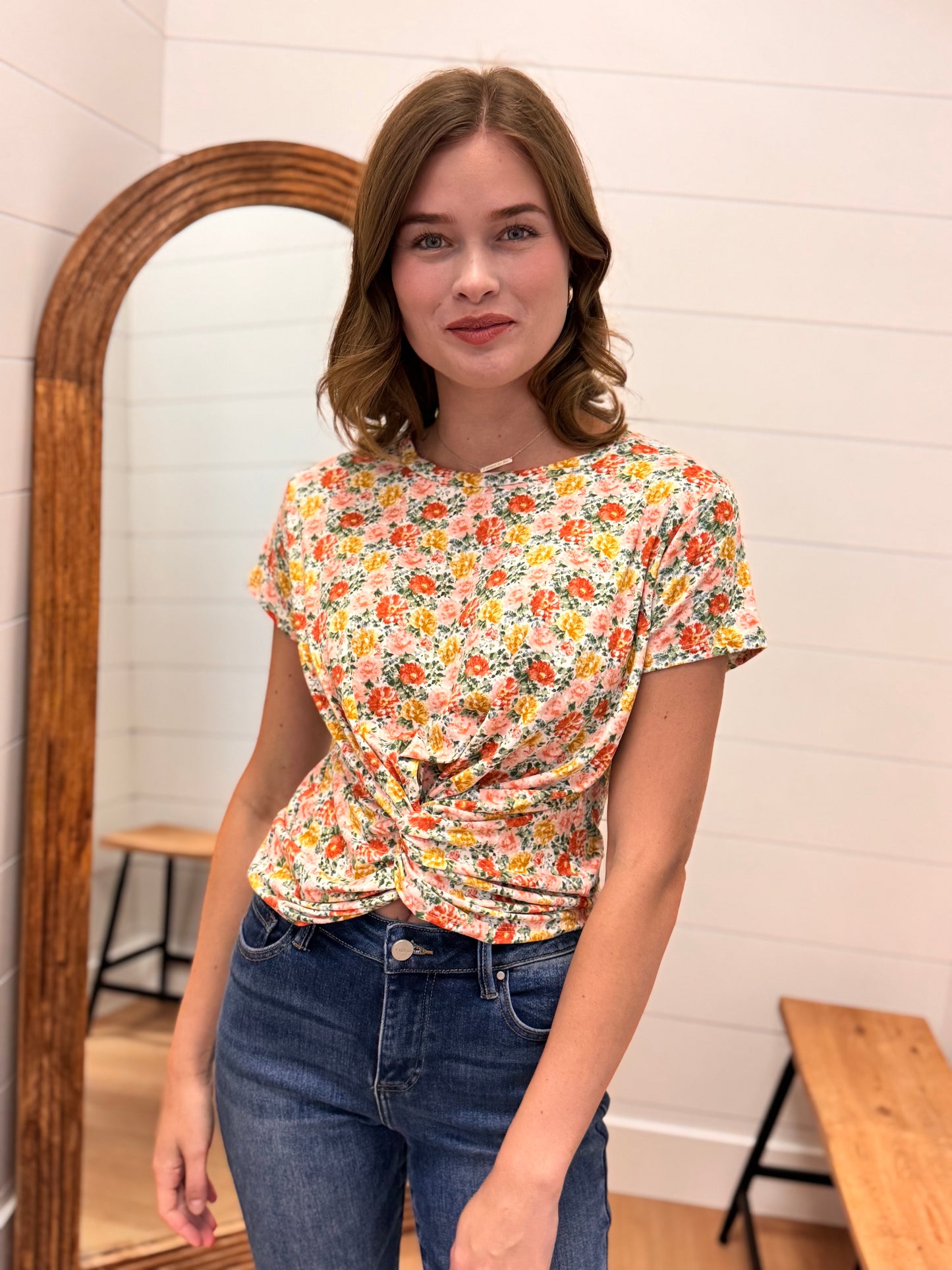 Floral Tie Waist Top