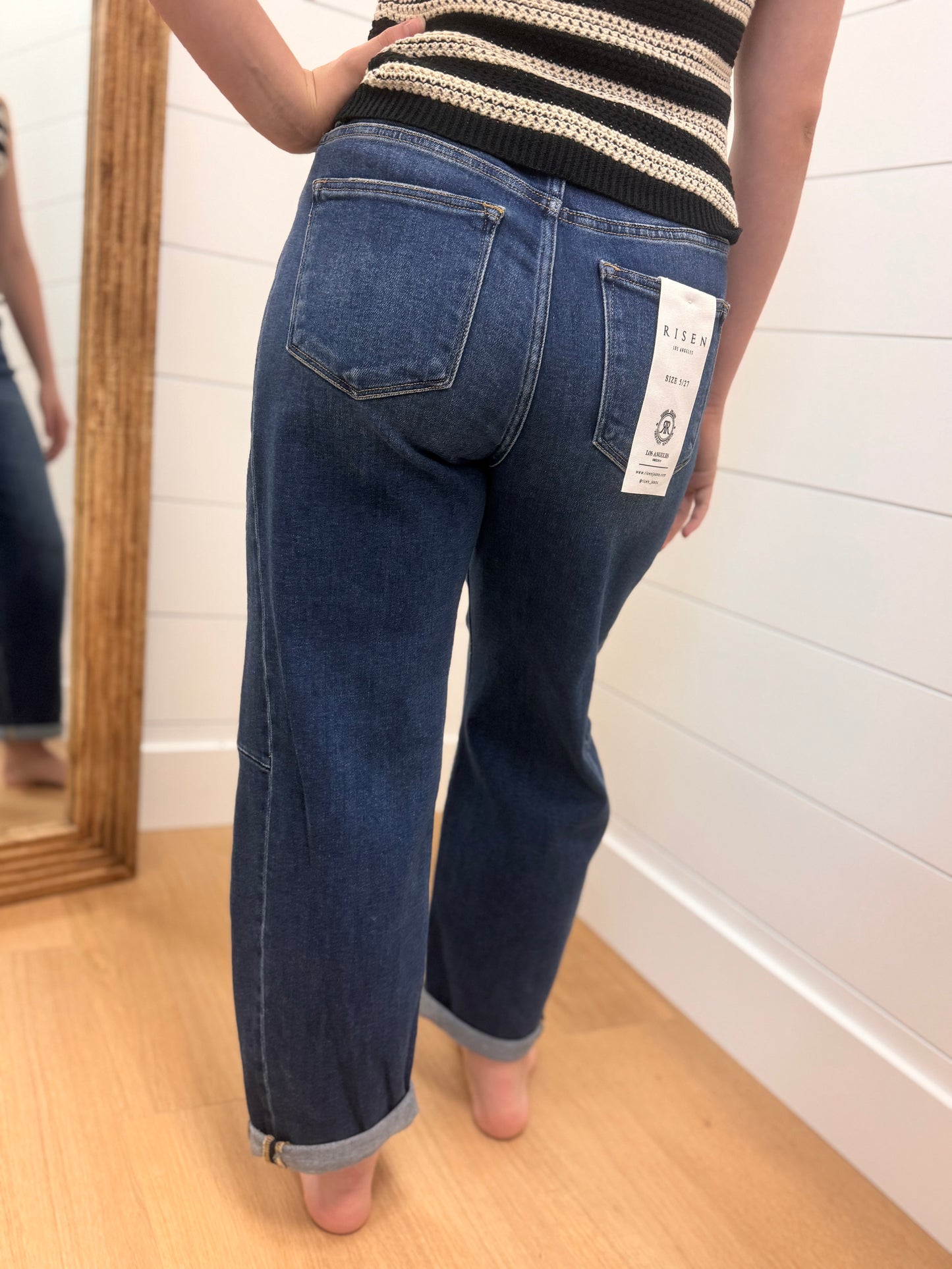 High Rise Barrel Jeans - Risen