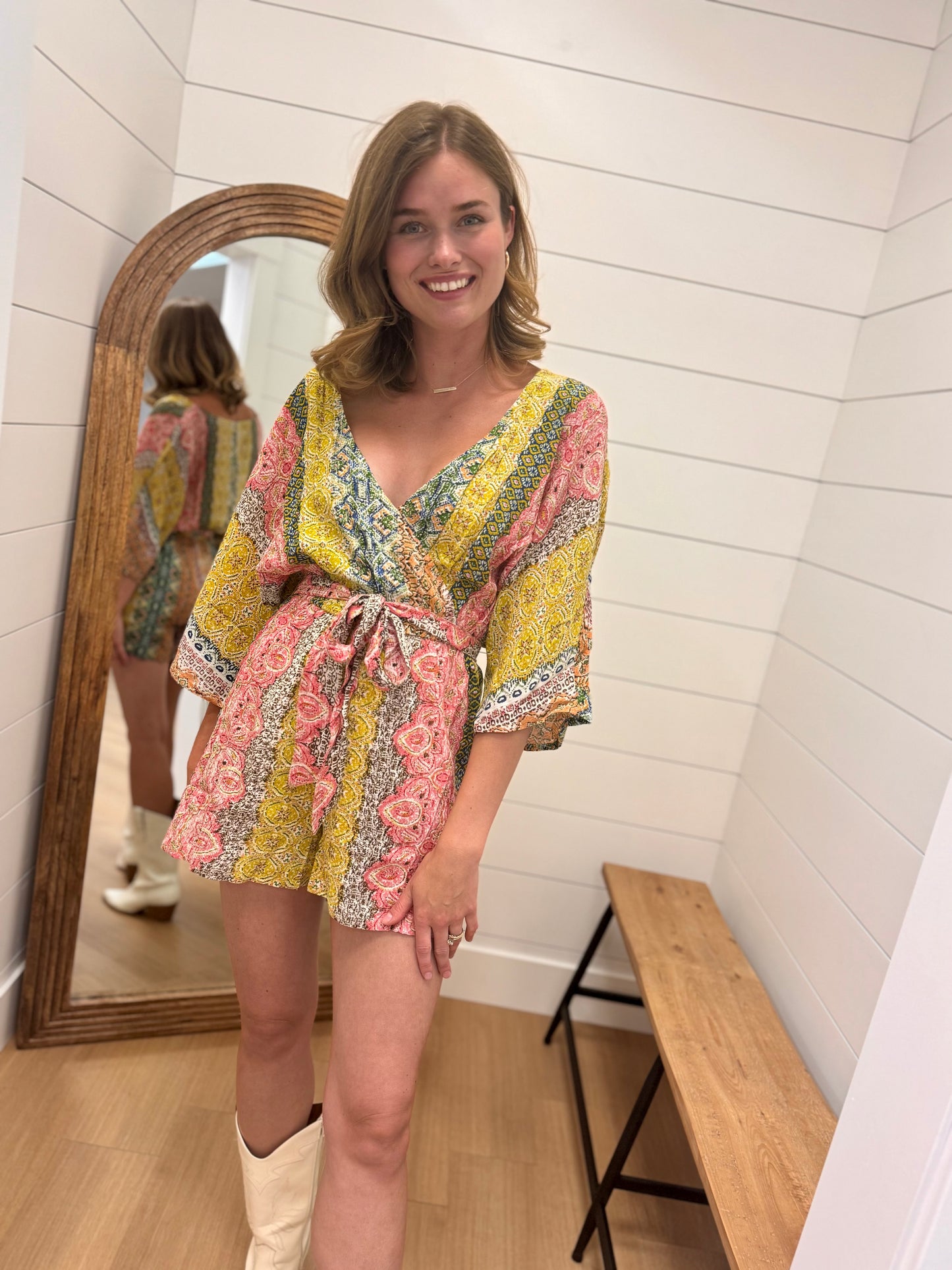 Boho Front Wrap Romper