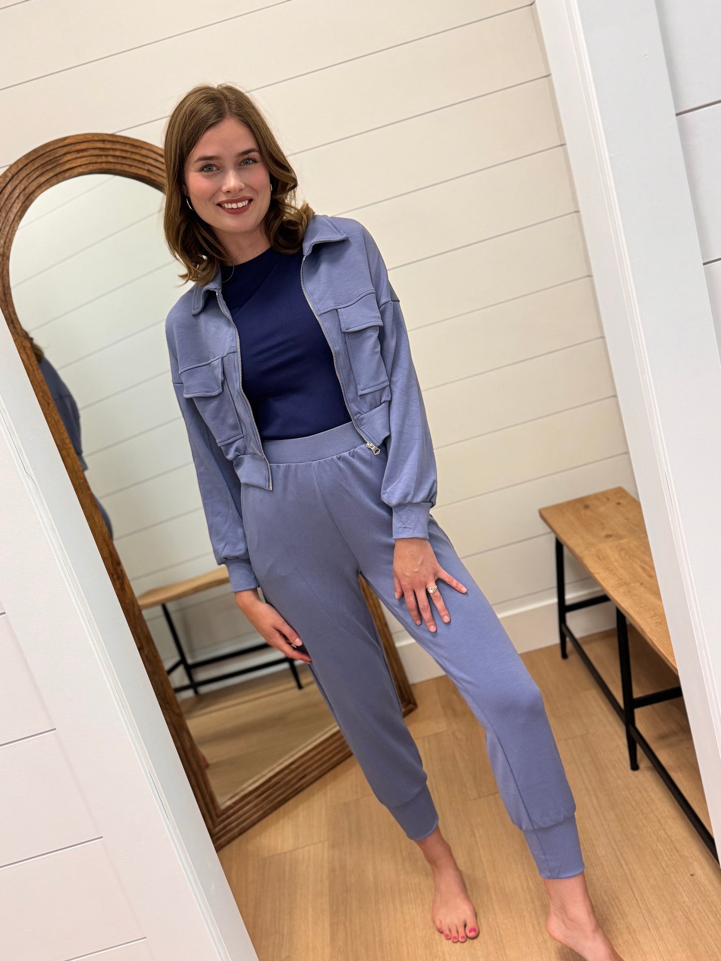 Zip up Cropped Sweatshirt
