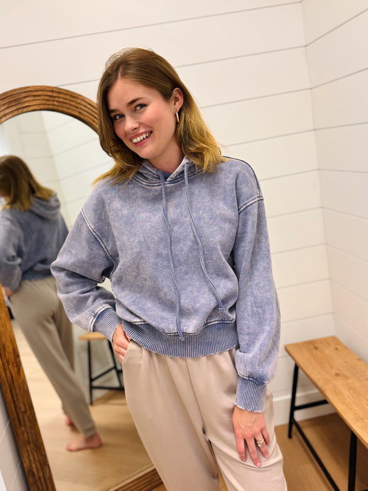 Acid Wash Pullover Hoodie