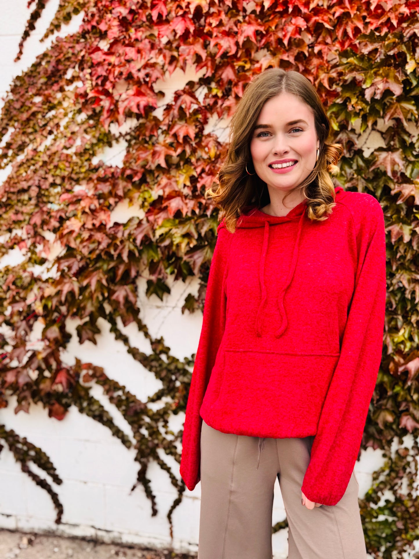 Brushed Hacci Melange Hoodie Sweater