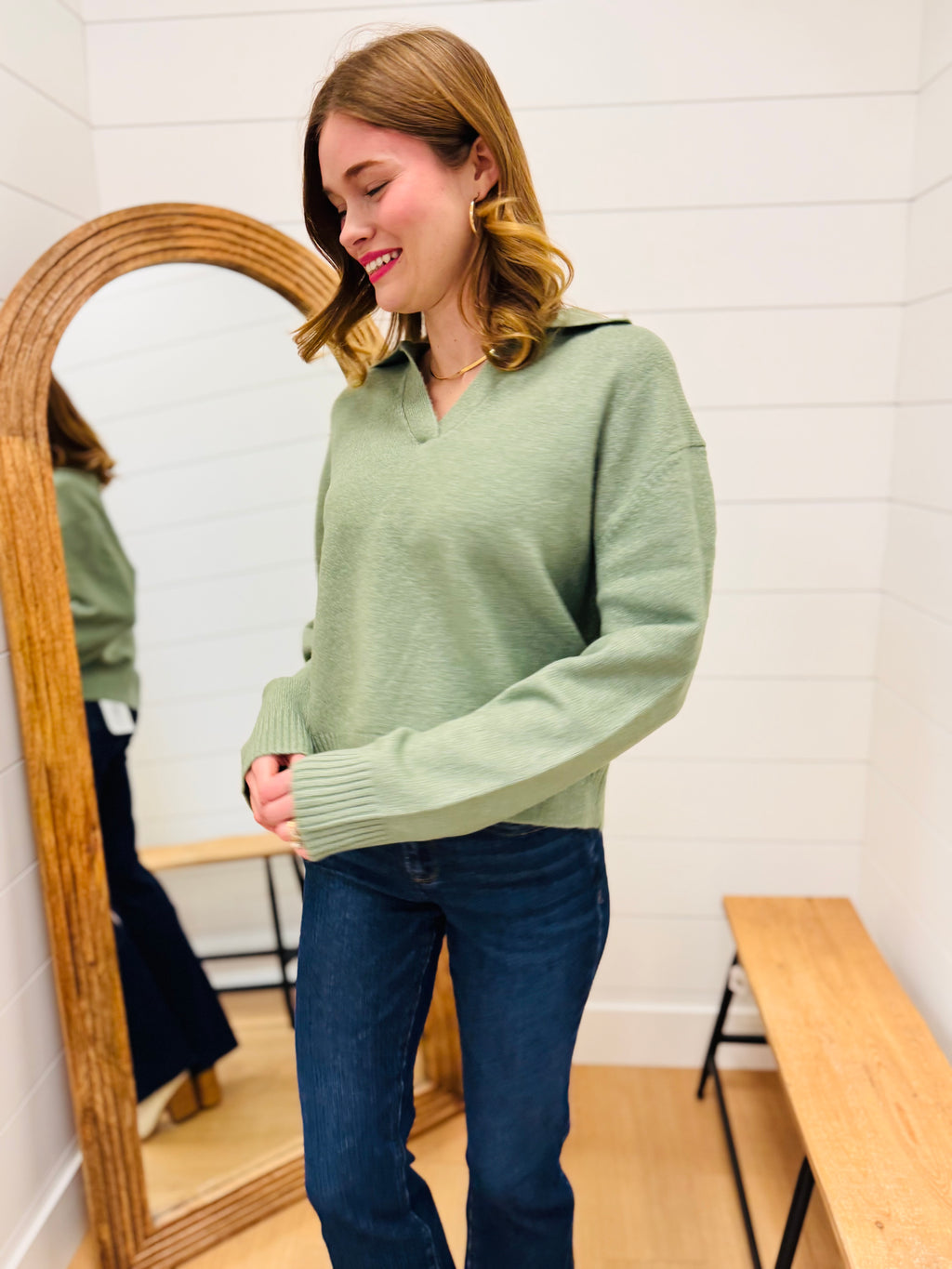 Collared V Neck Sweater