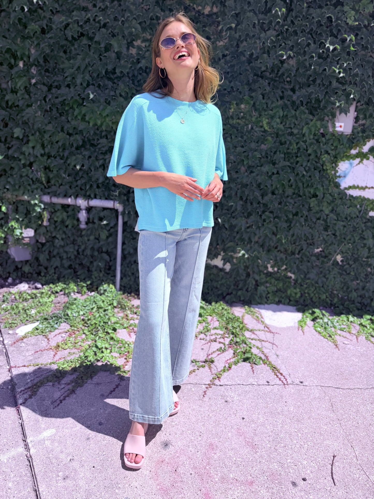 Vintage Washed Relaxed Fit Tee - Mint