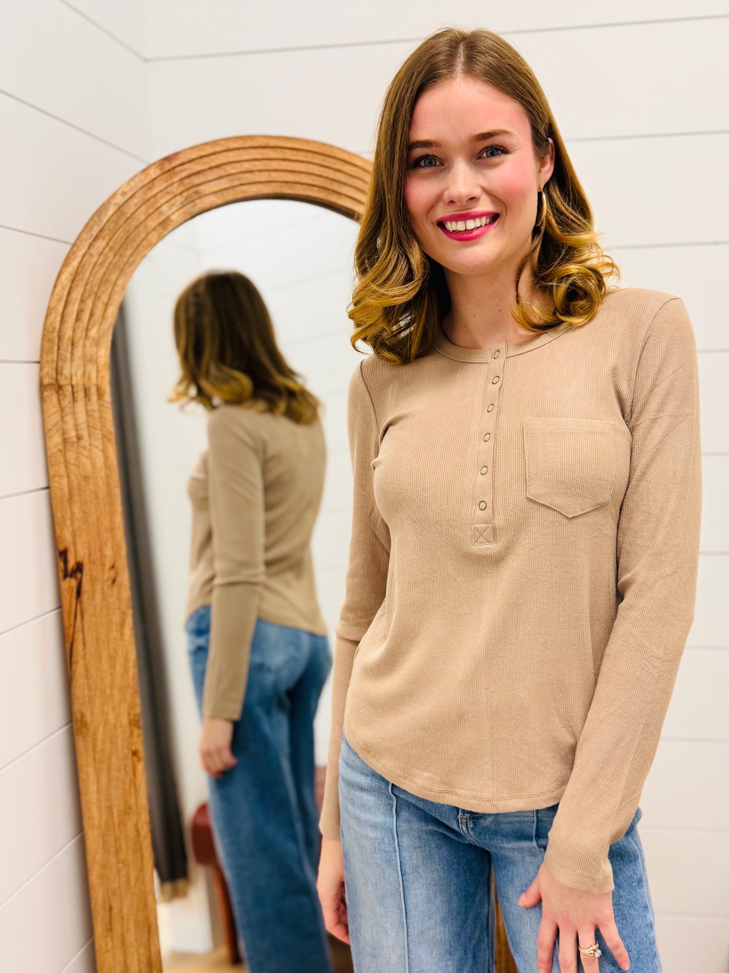 Soft Cozy Brushed Ribbed Knit Top