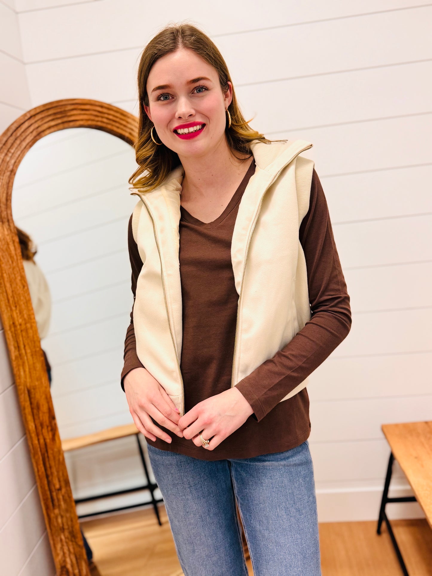 Front Zip Pocketed Vest