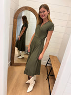 Olive Wrap Dress
