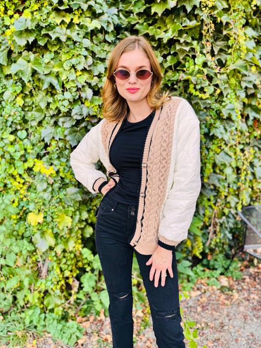 Multi Color Button Down Long Sleeve Jacket