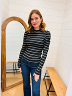 Brushed Knit Striped Top