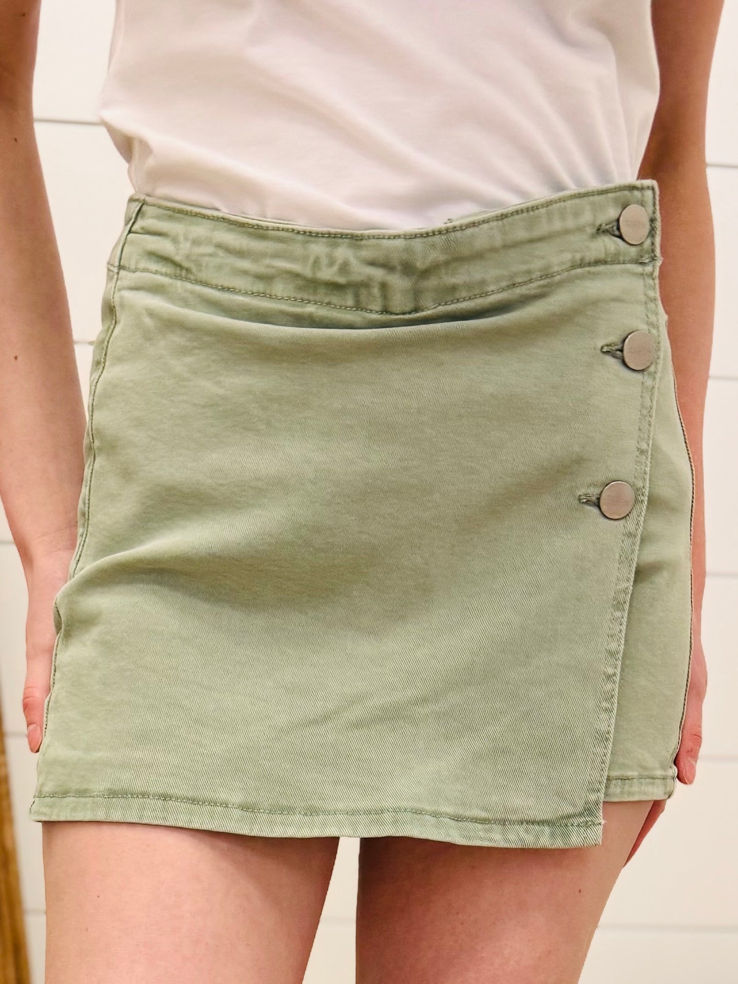High Rise Olive Skort - Risen