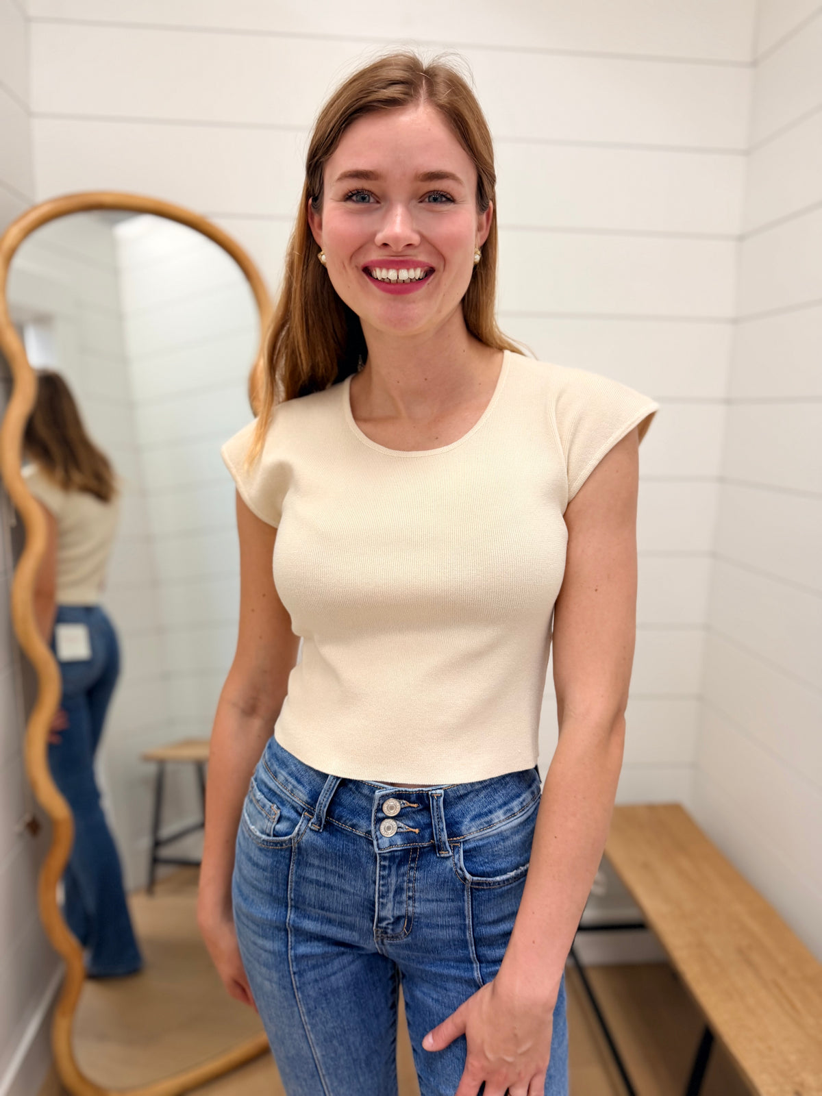 Short Sleeved Basic Knit Top