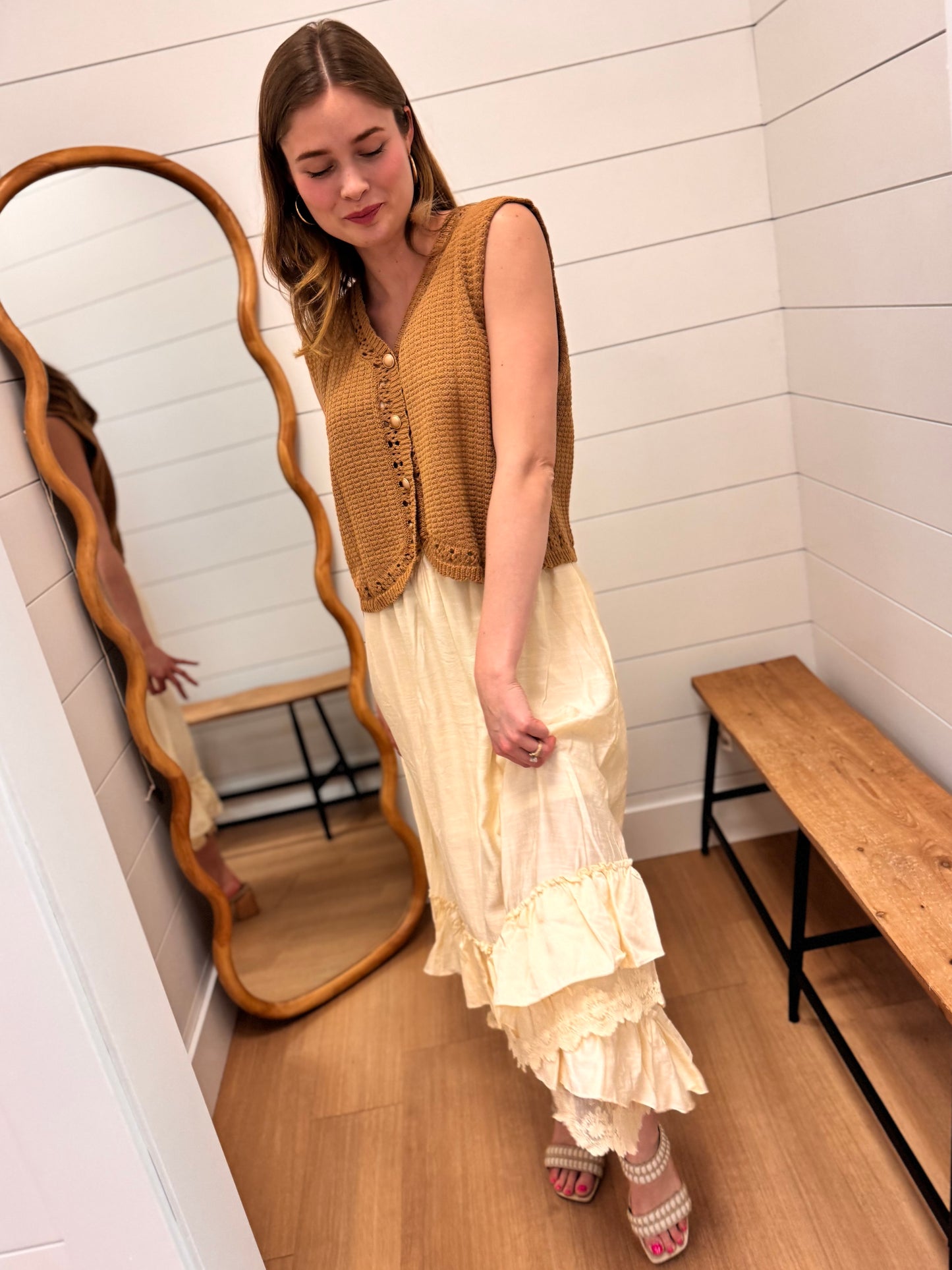 Vintage Vibes Mocha Vest