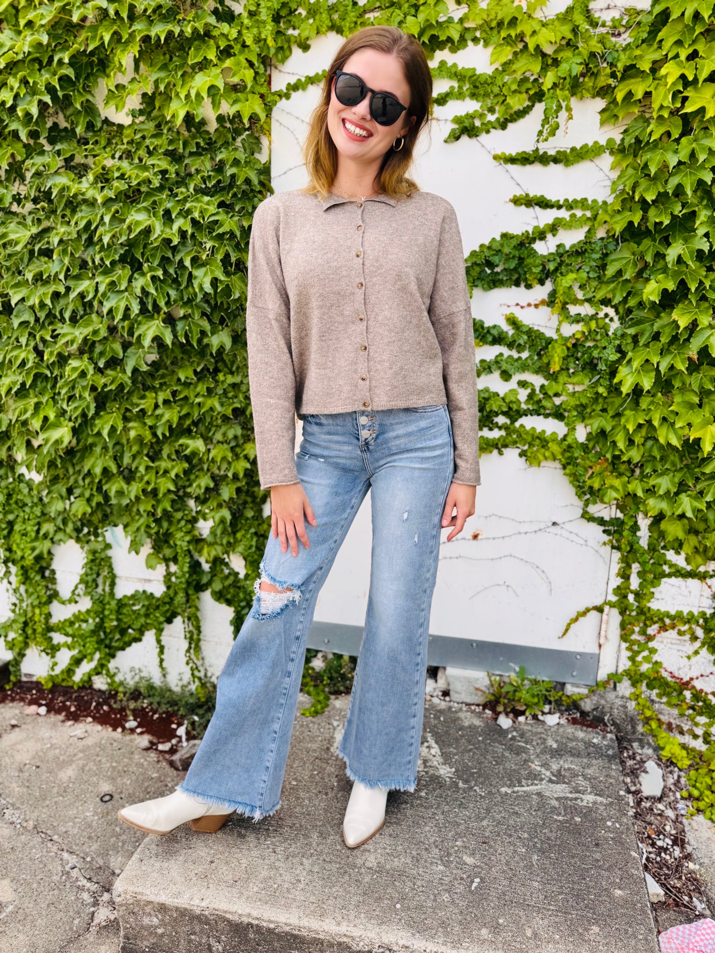 Lightweight Button Down Knit Cardigan
