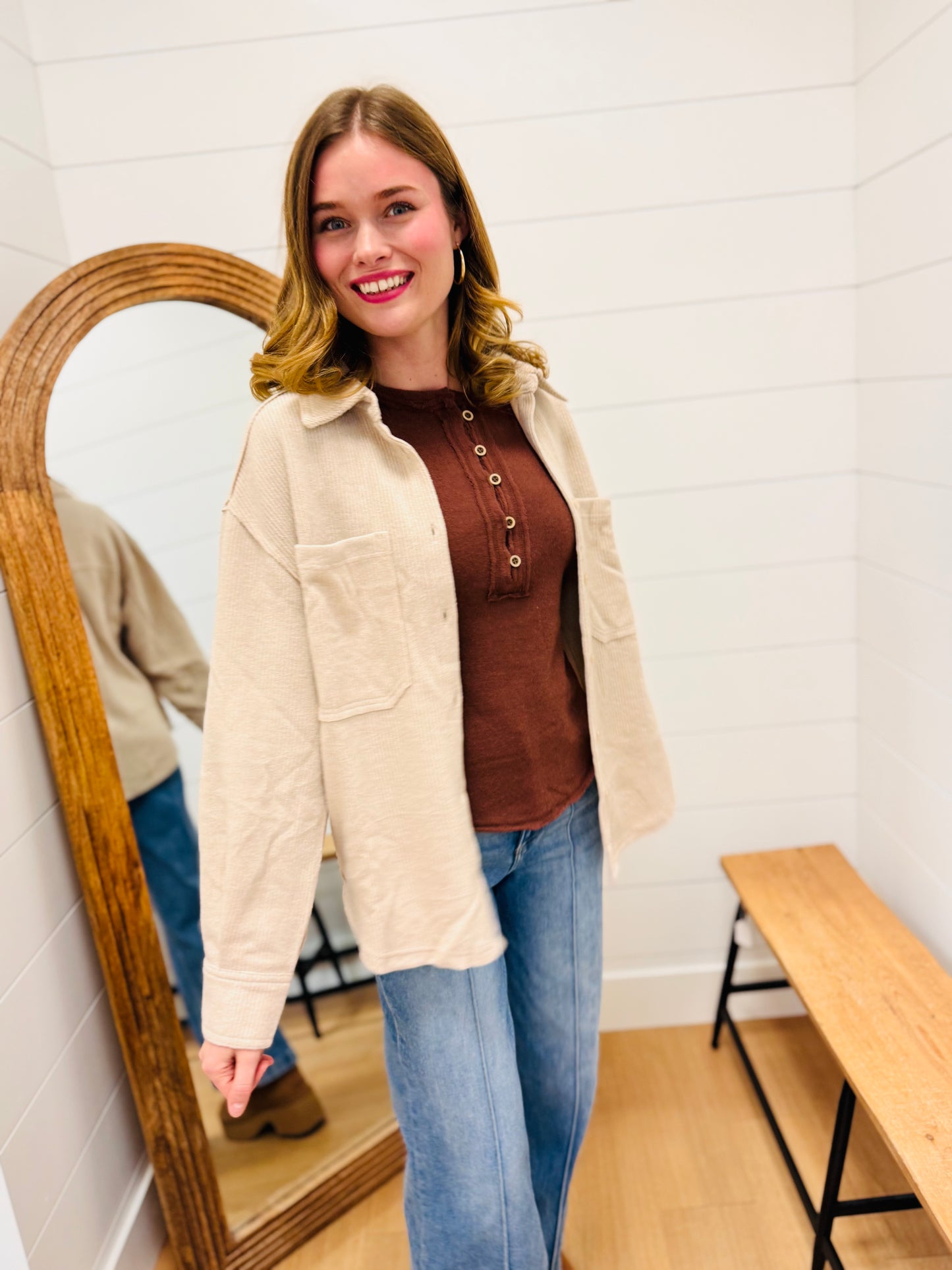 Oversized Cozy Button Down Shacket