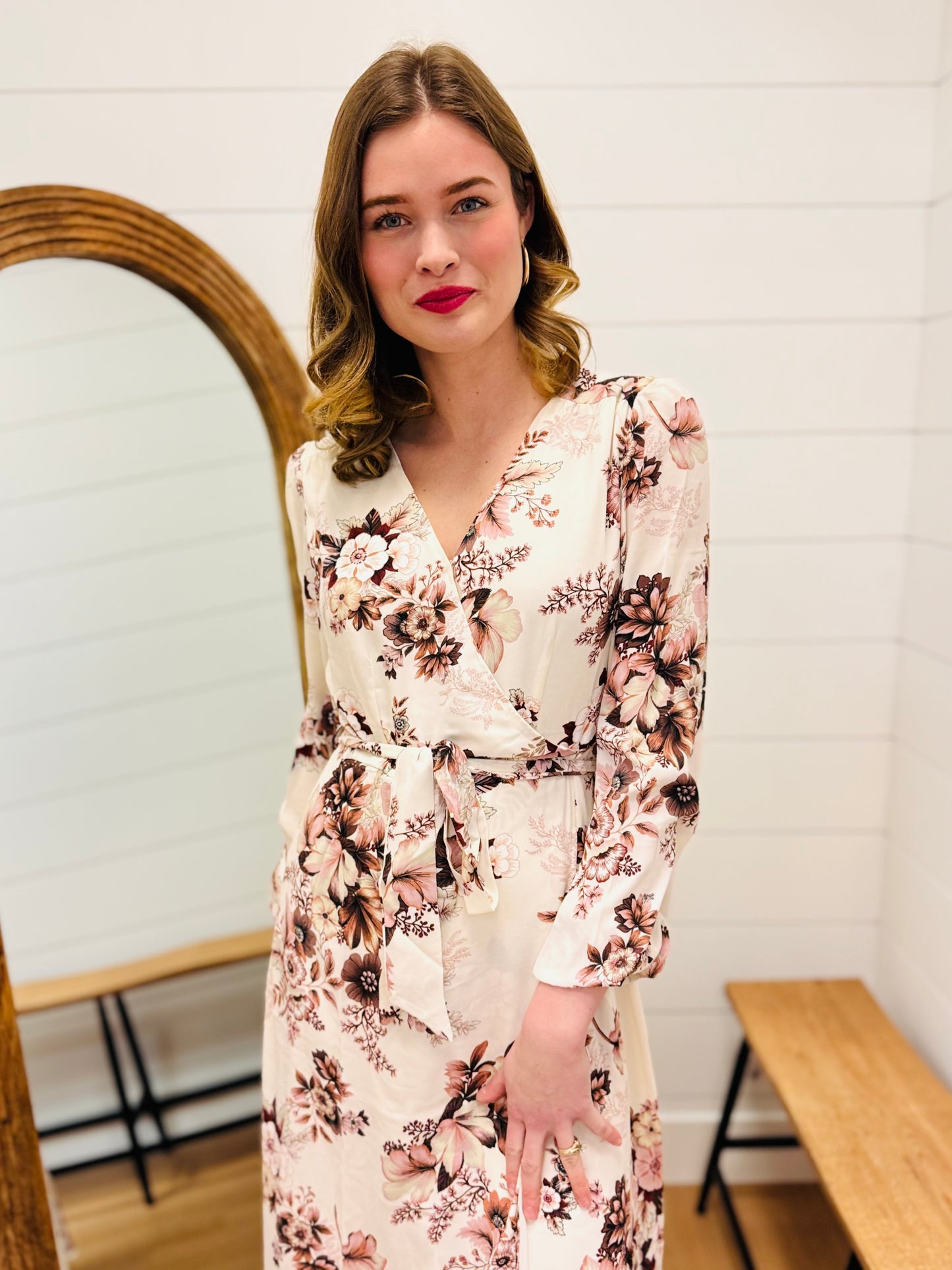 Floral Print Wrap Dress