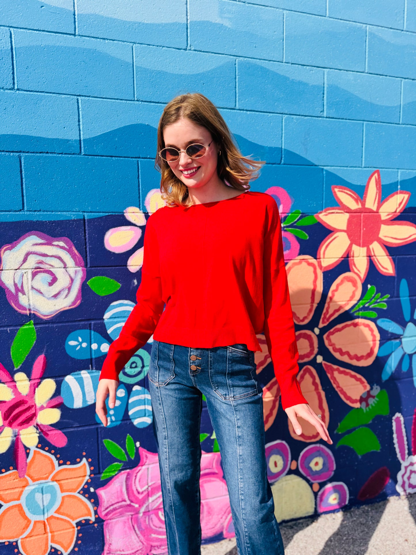 Seam Front Round Neck Pullover - Dreamers