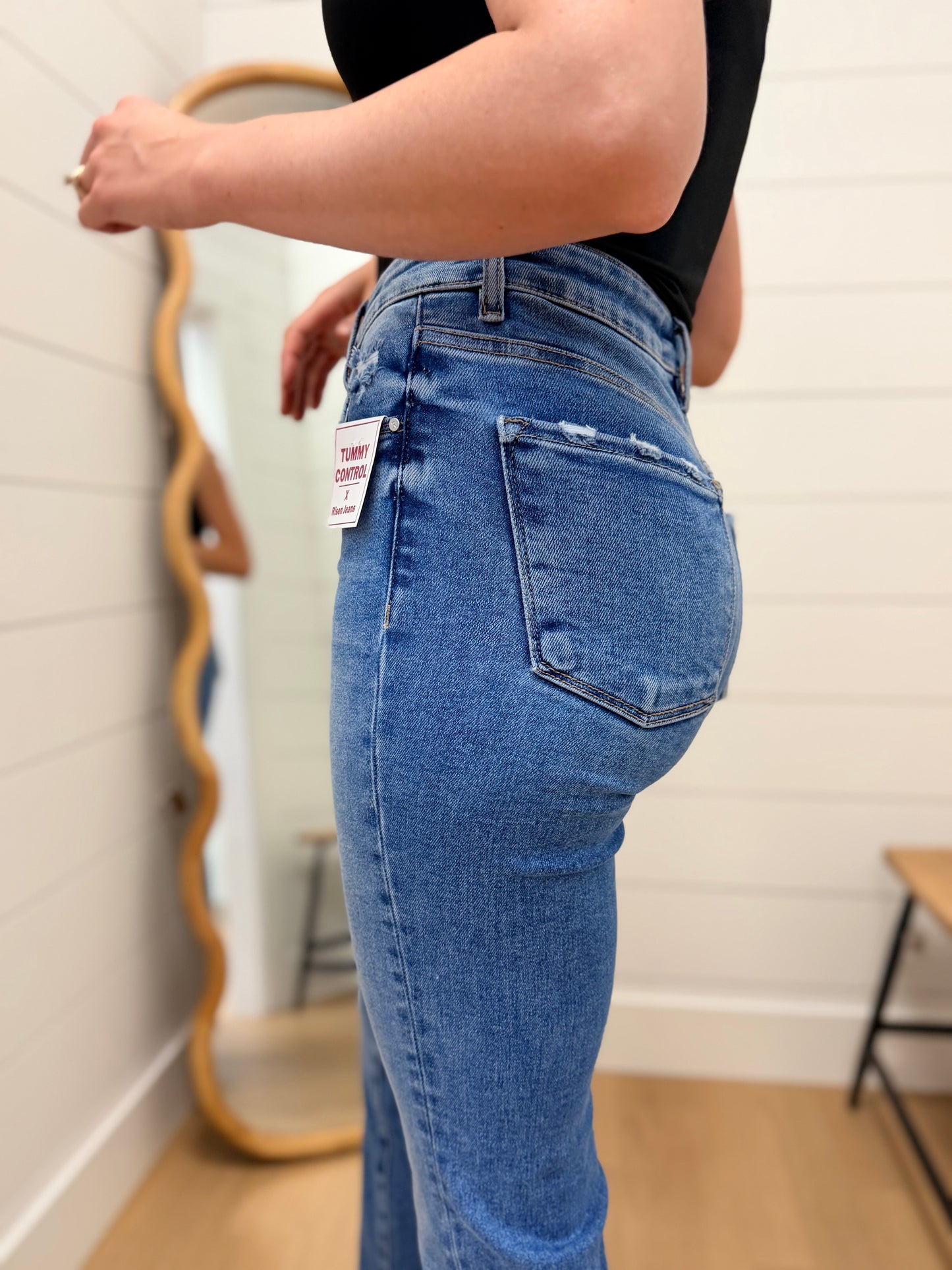 Tummy Control High Rise Straight Jeans - Risen