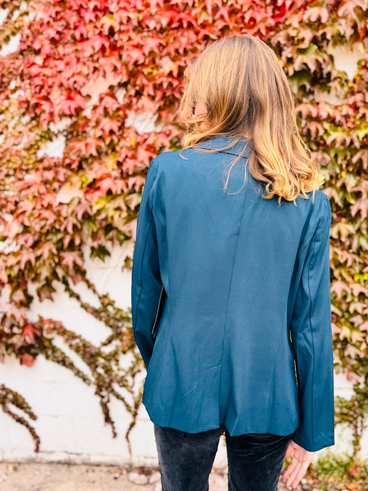 Twill Tapered Flap Pocket Blazer - Emerald