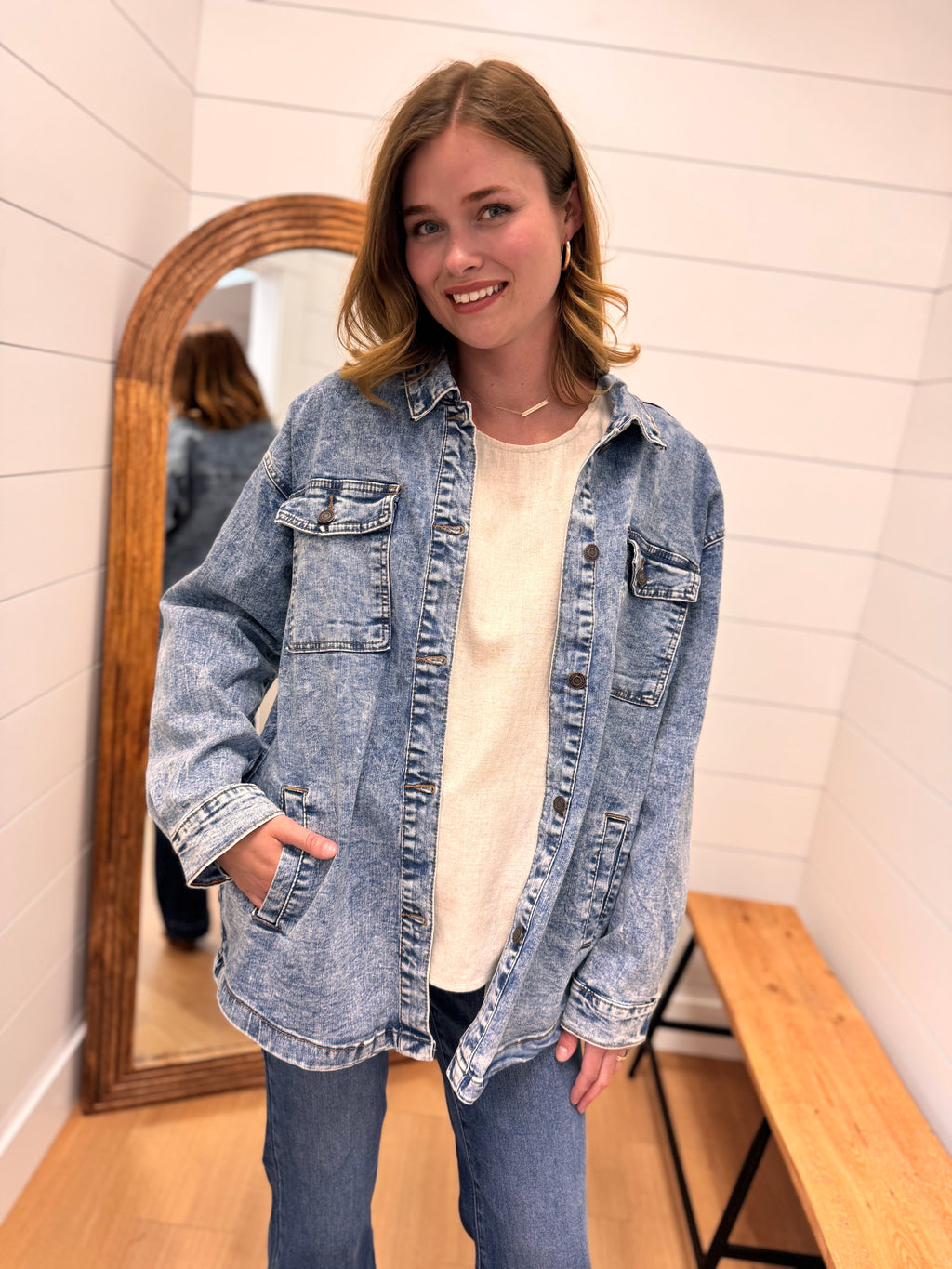 Oversized Acid Wash Denim Jacket
