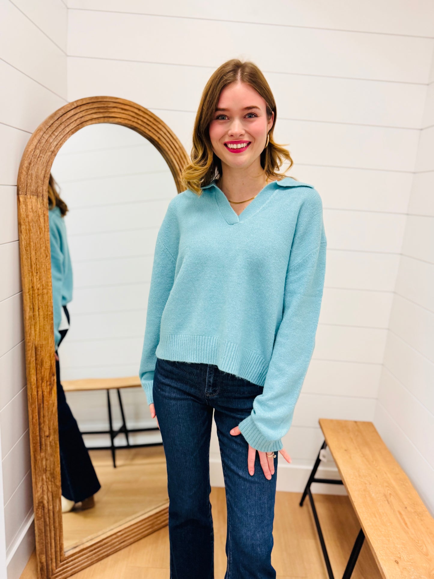 Collared V Neck Sweater