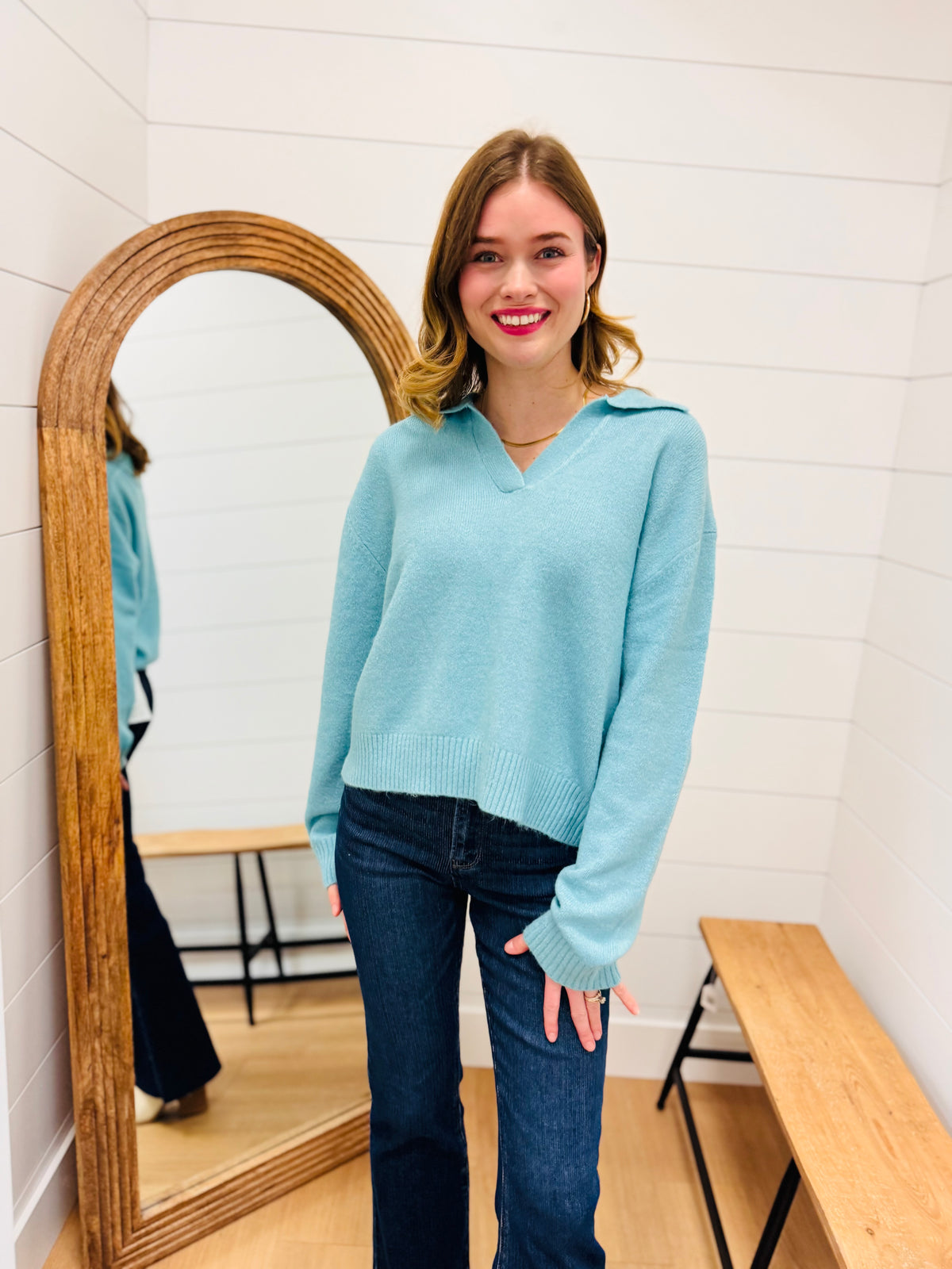 Collared V Neck Sweater