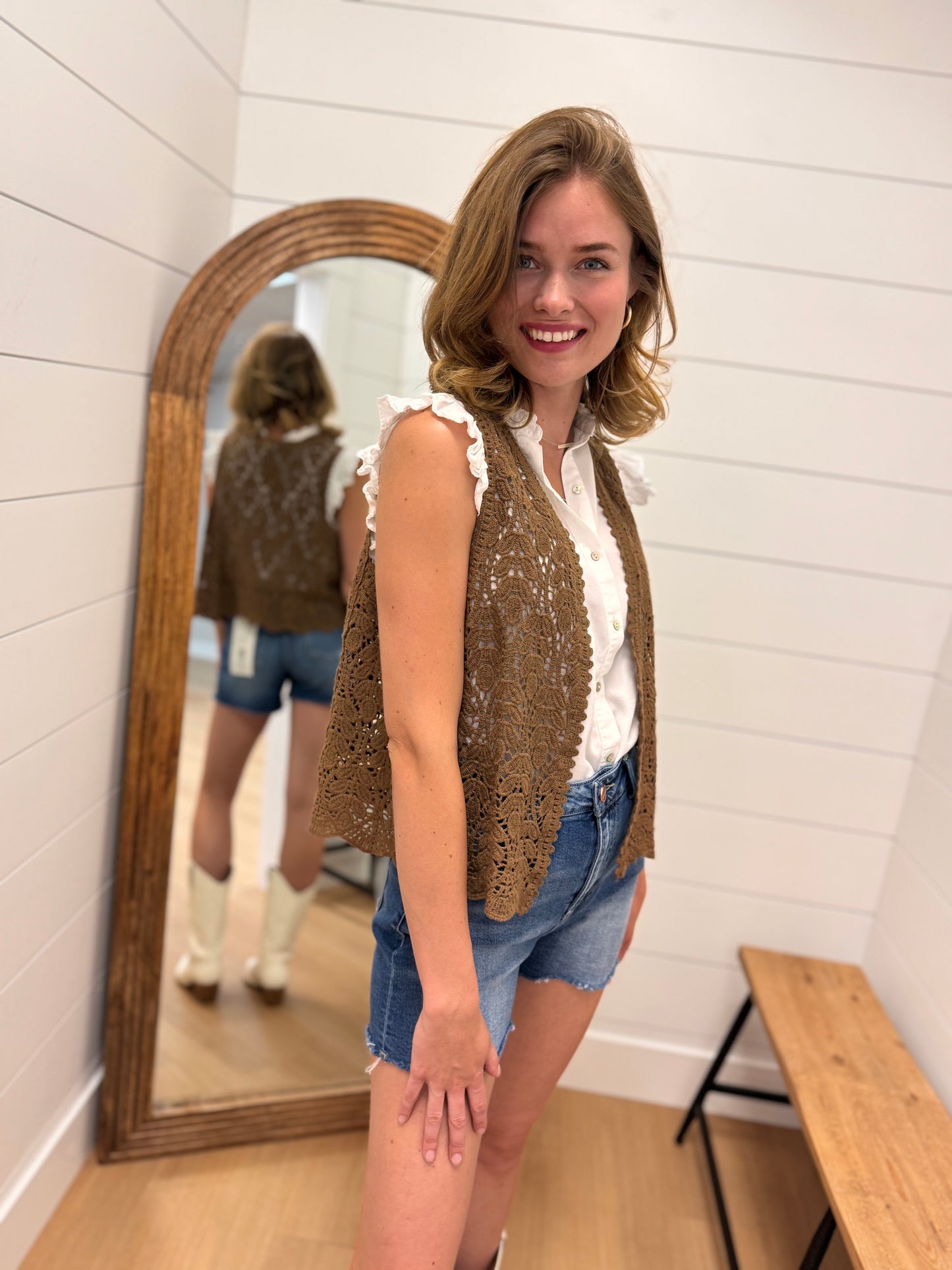 Brown Crochet Vest