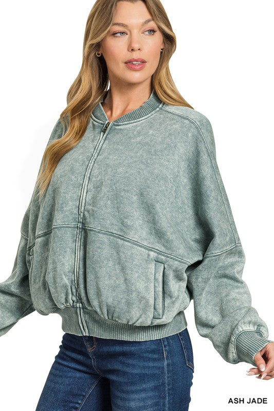 Acid Washed Fleece Jacket